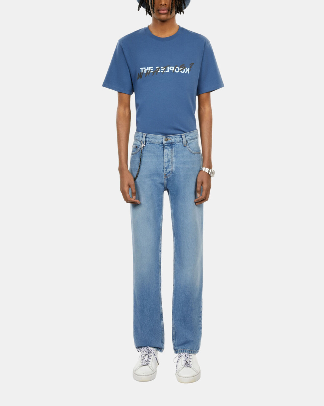 The Kooples HOMME BLUE DENIM jean droit bleu