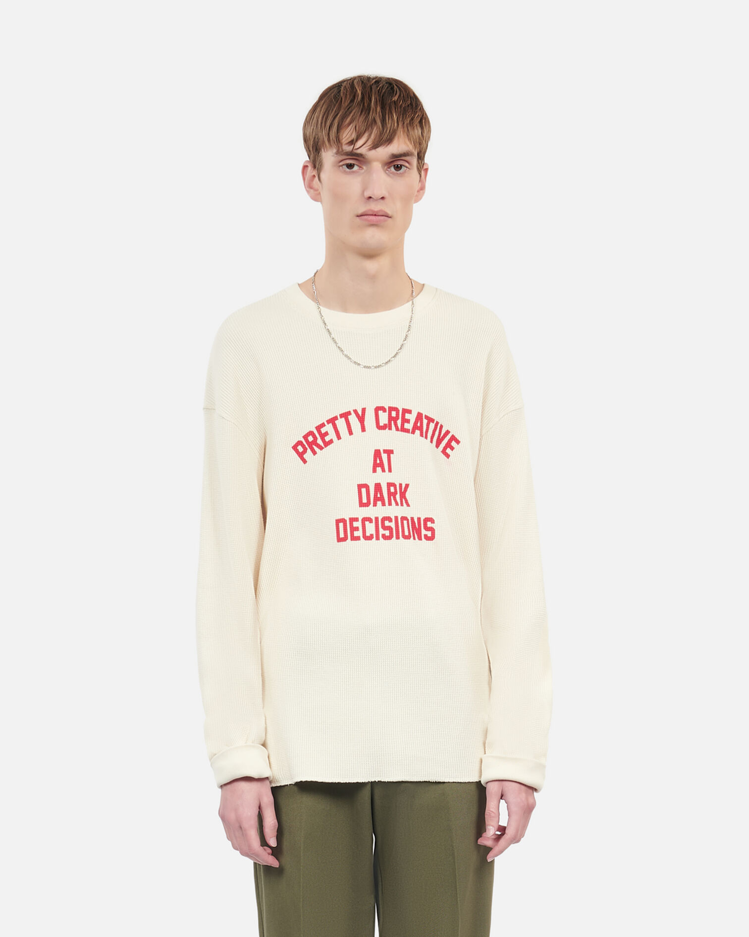Pretty creative serigraphy ecru sweatshirt, ECRU, hi-res image number null