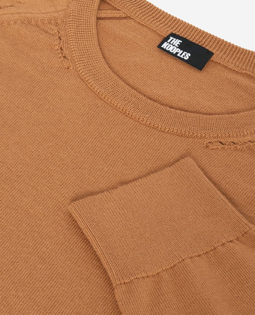 The Kooples HOMME CAMEL pull en laine m&eacute;rinos camel