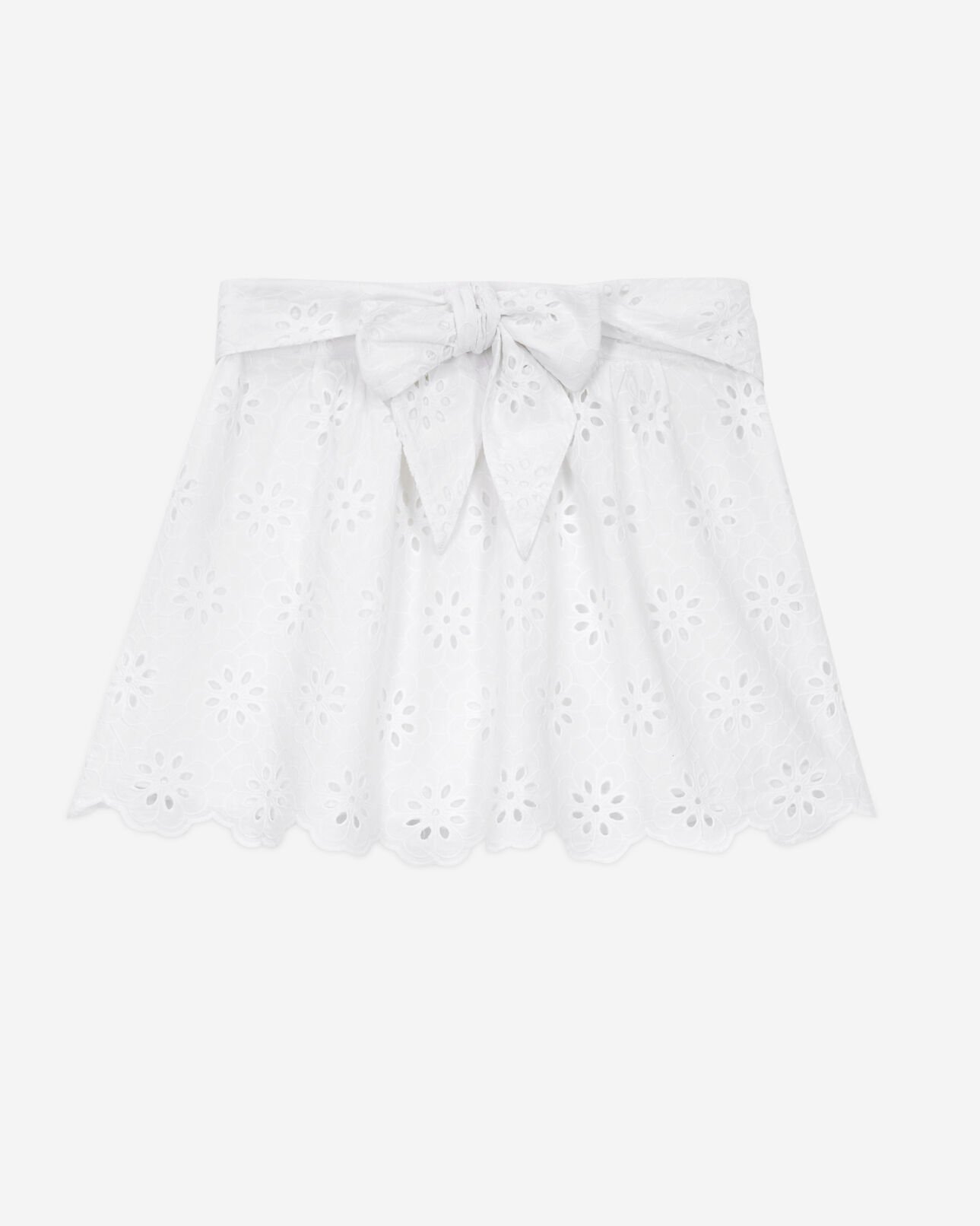 The Kooples DAMEN WHITE kurzer, weißer rock mit englischer stickerei