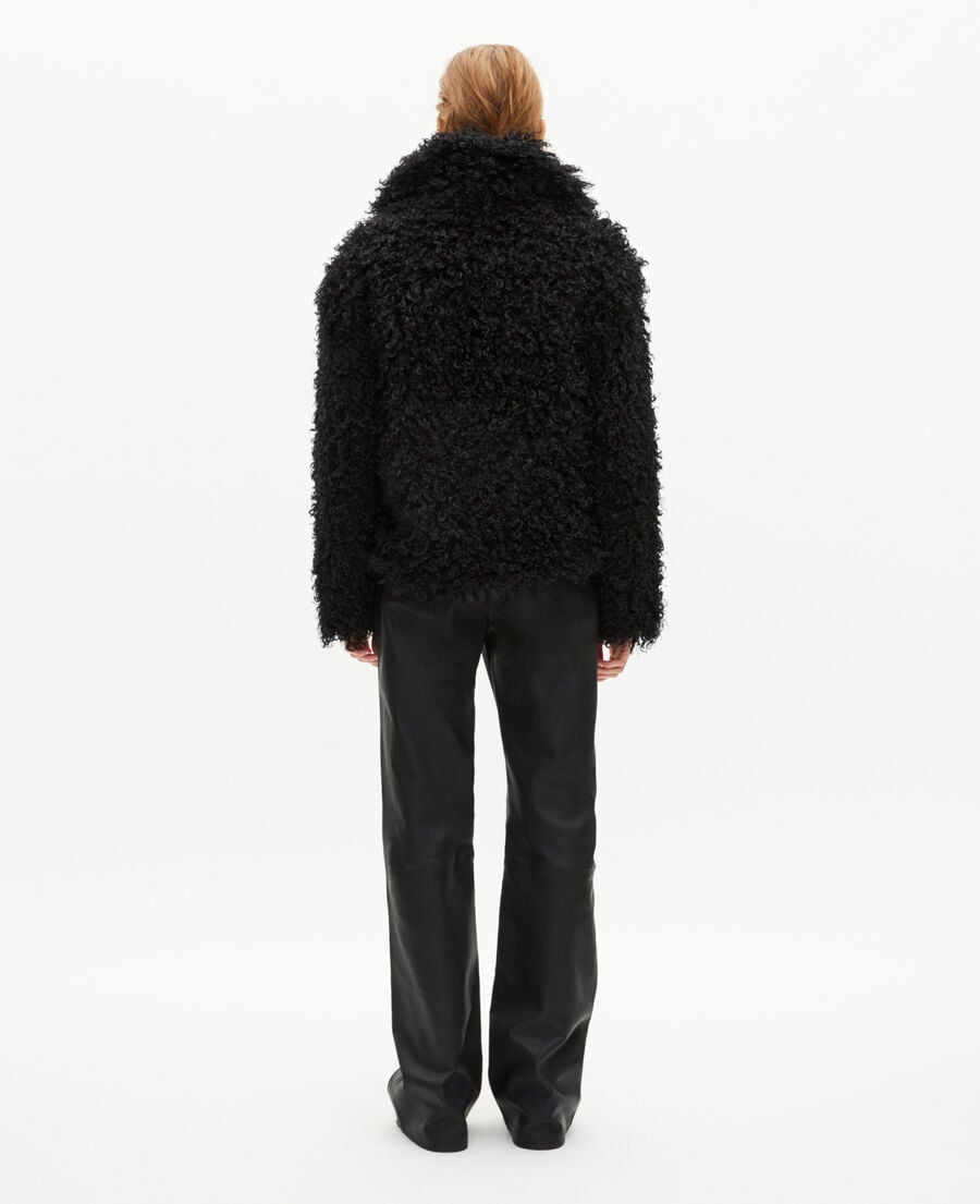 The Kooples WOMEN BLACK black fur-effect coat