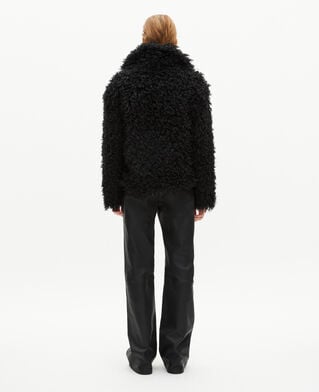 The Kooples WOMEN BLACK black fur-effect coat