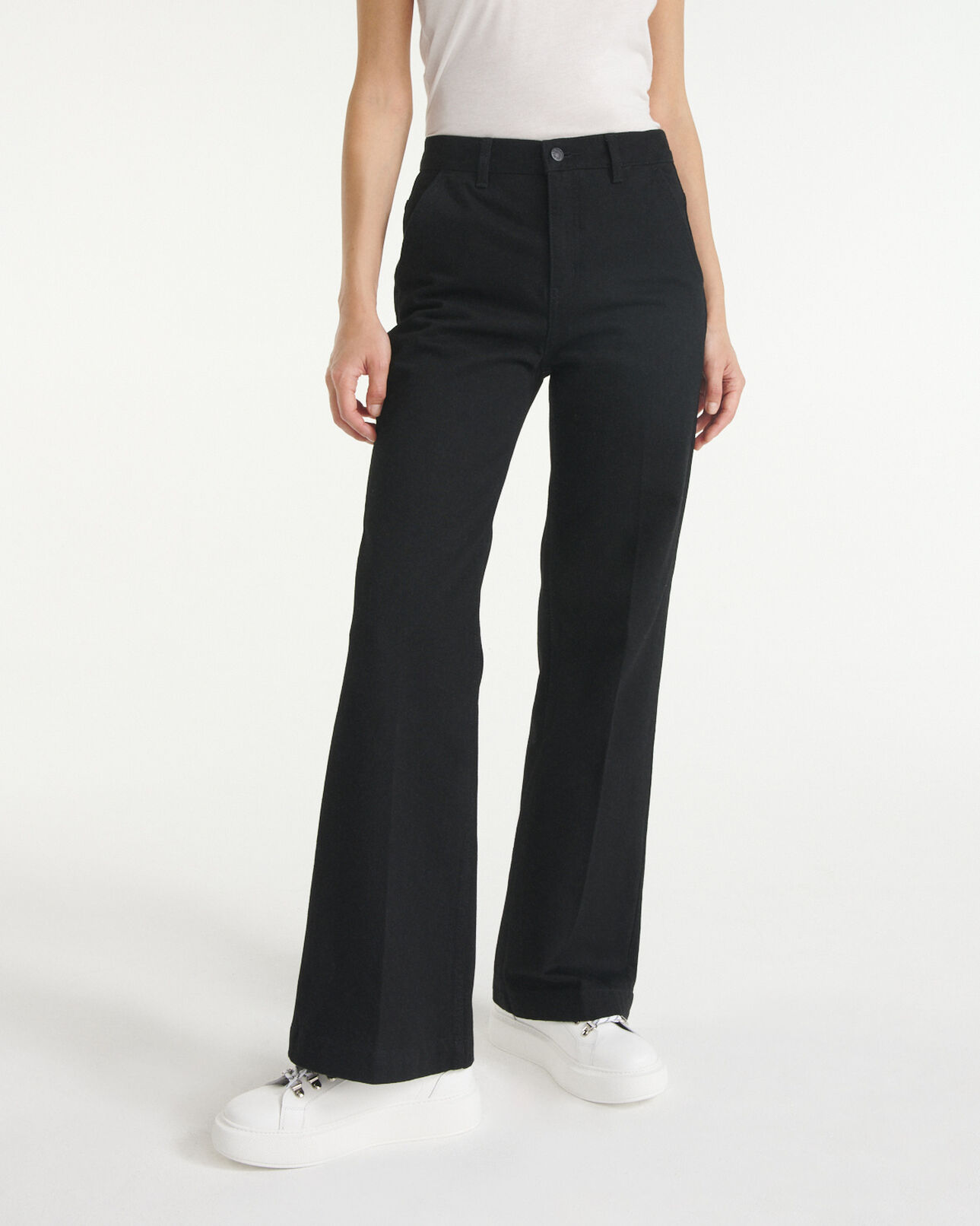 The Kooples DAMEN BLACK DENIM jeans schwarz gerade seitentaschen