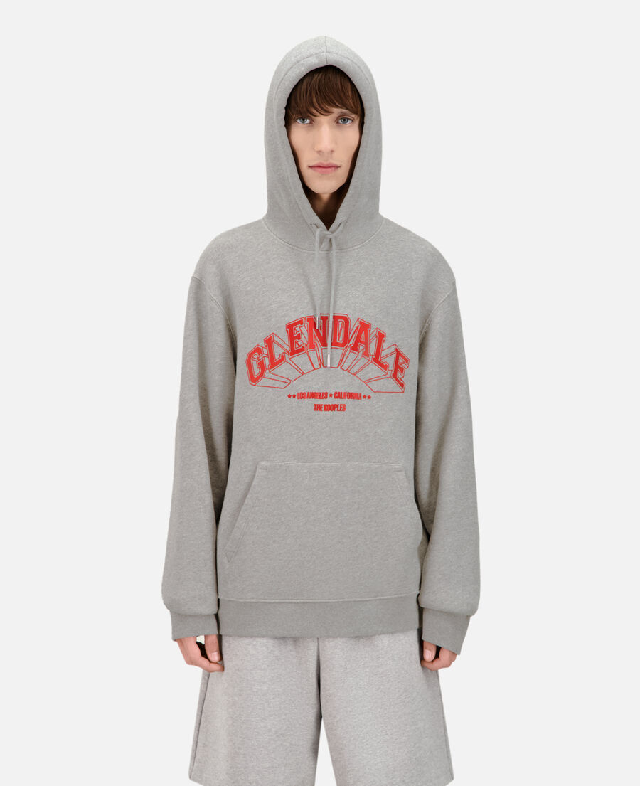 sweatshirt à capuche gris avec sérigraphie glendale