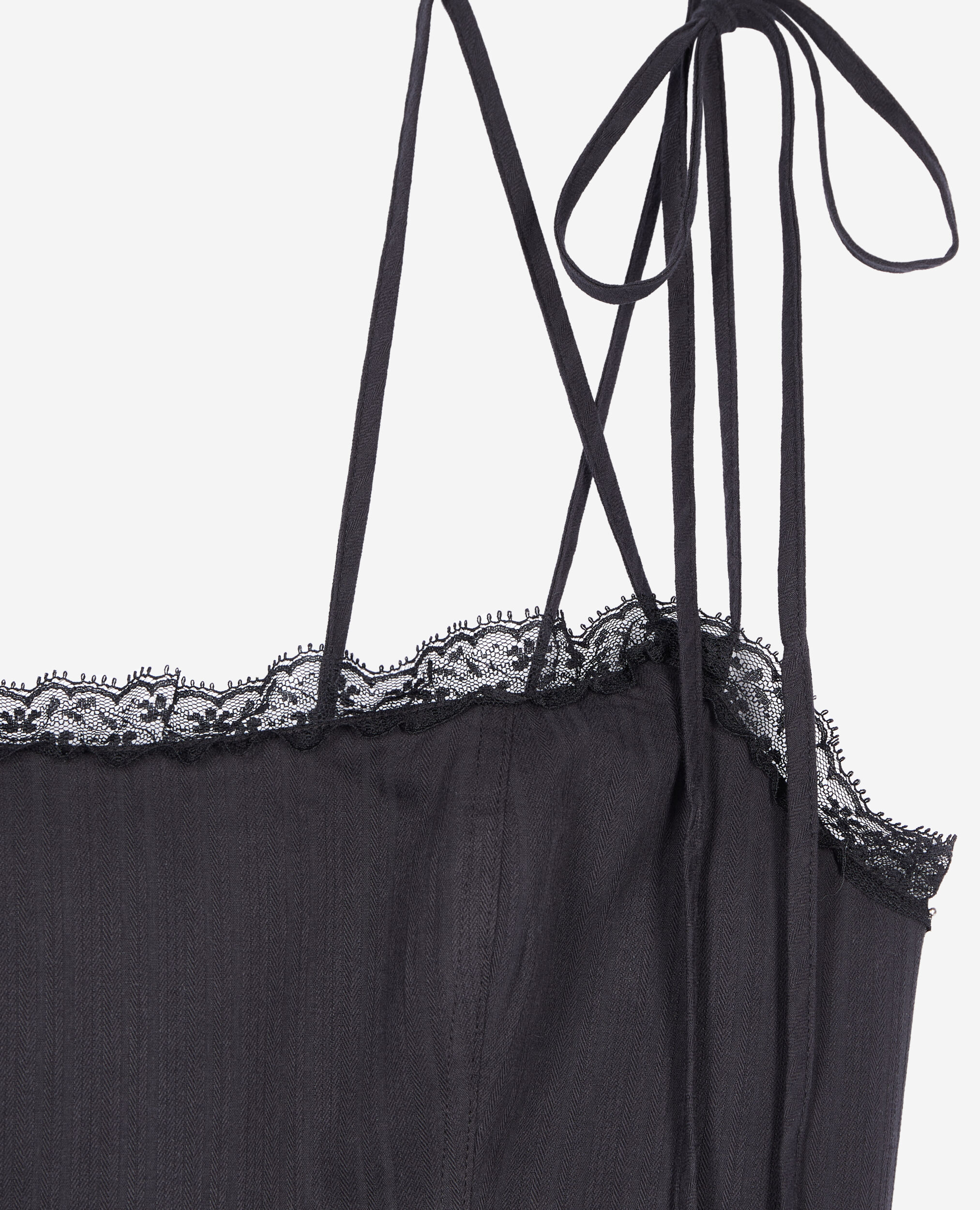 The Kooples Lace Trim Maxi Dress Black 0