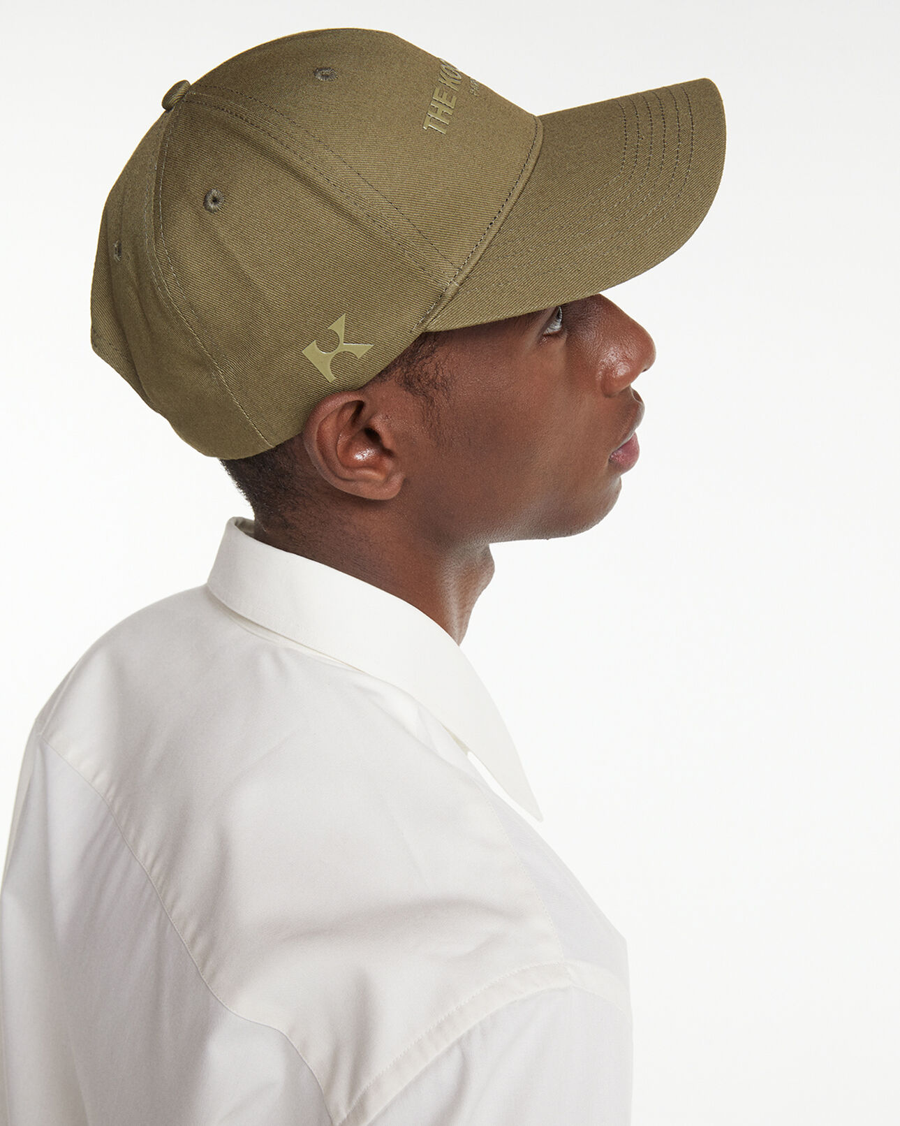 The Kooples MEN KAKI khaki cap in cotton with logo