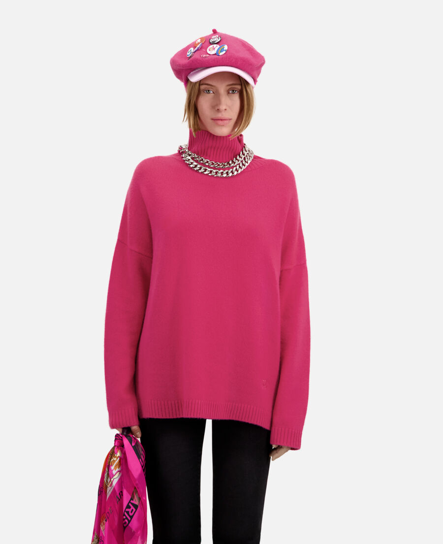 pink cashmere-blend sweater