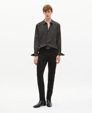 The Kooples HERREN BLACK WHITE hemd mit mikro-punkte-print weiß und schwarz