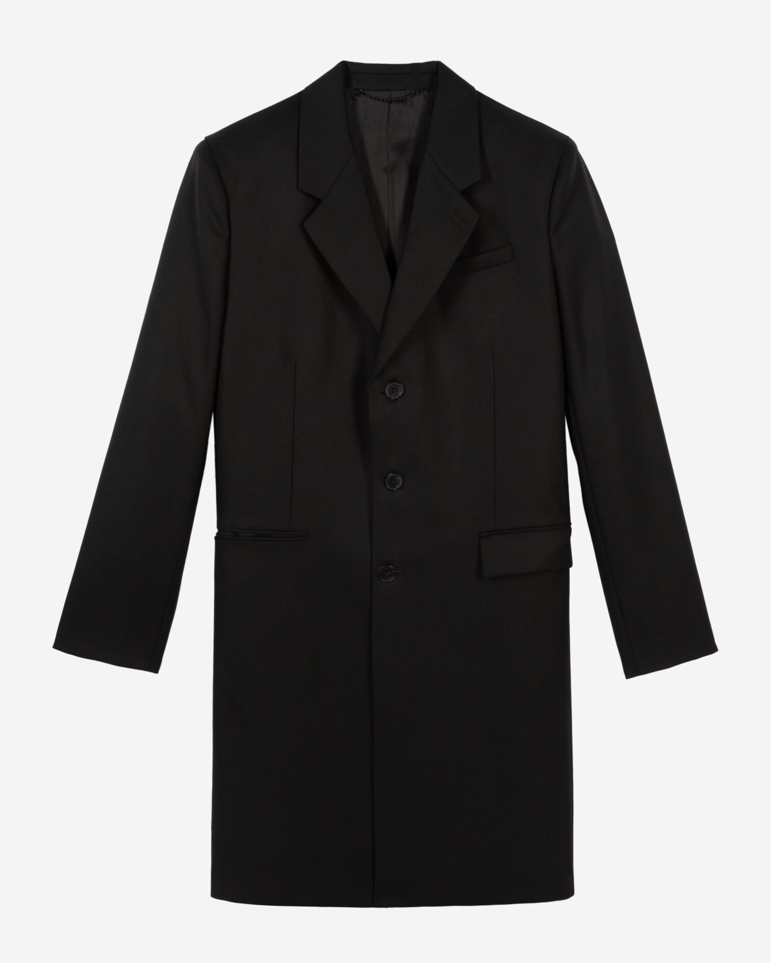Manteau en laine noir, BLACK, hi-res image number null