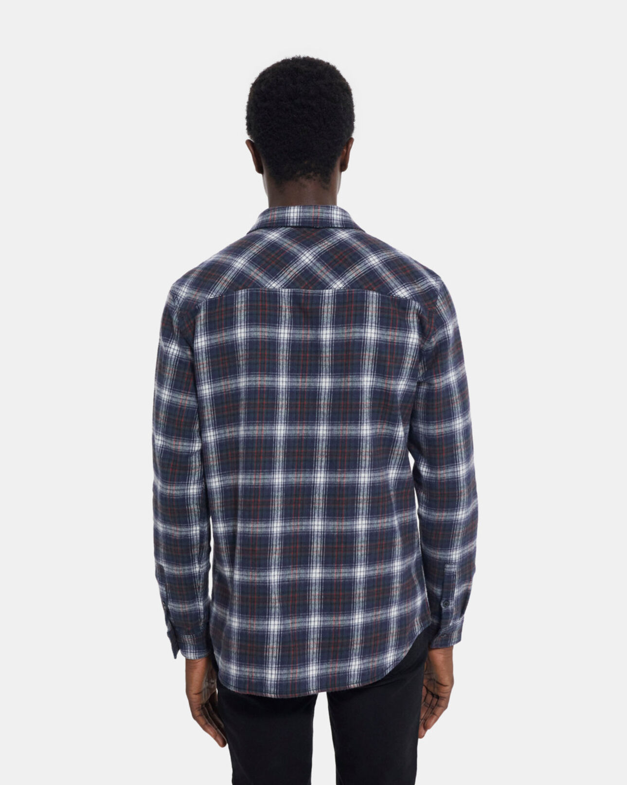 The Kooples MEN BOTTLE GREEN check shirt with classic collar