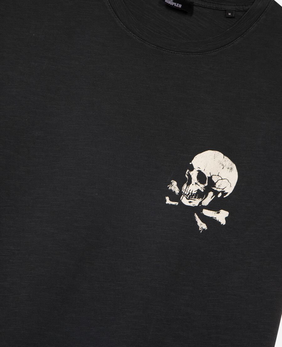 The Kooples HERREN BLACK WASHED t-shirt mit siebdruck skull schwarz