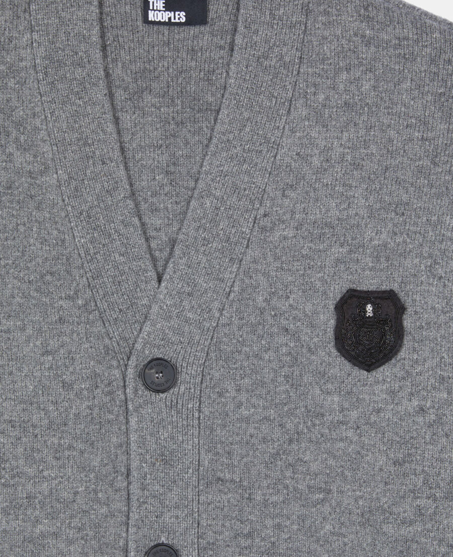 The Kooples H MIDDLE GREY MEL grey wool cardigan