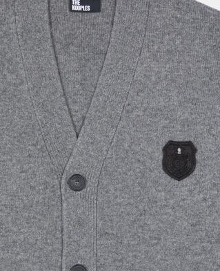 The Kooples H MIDDLE GREY MEL grey wool cardigan
