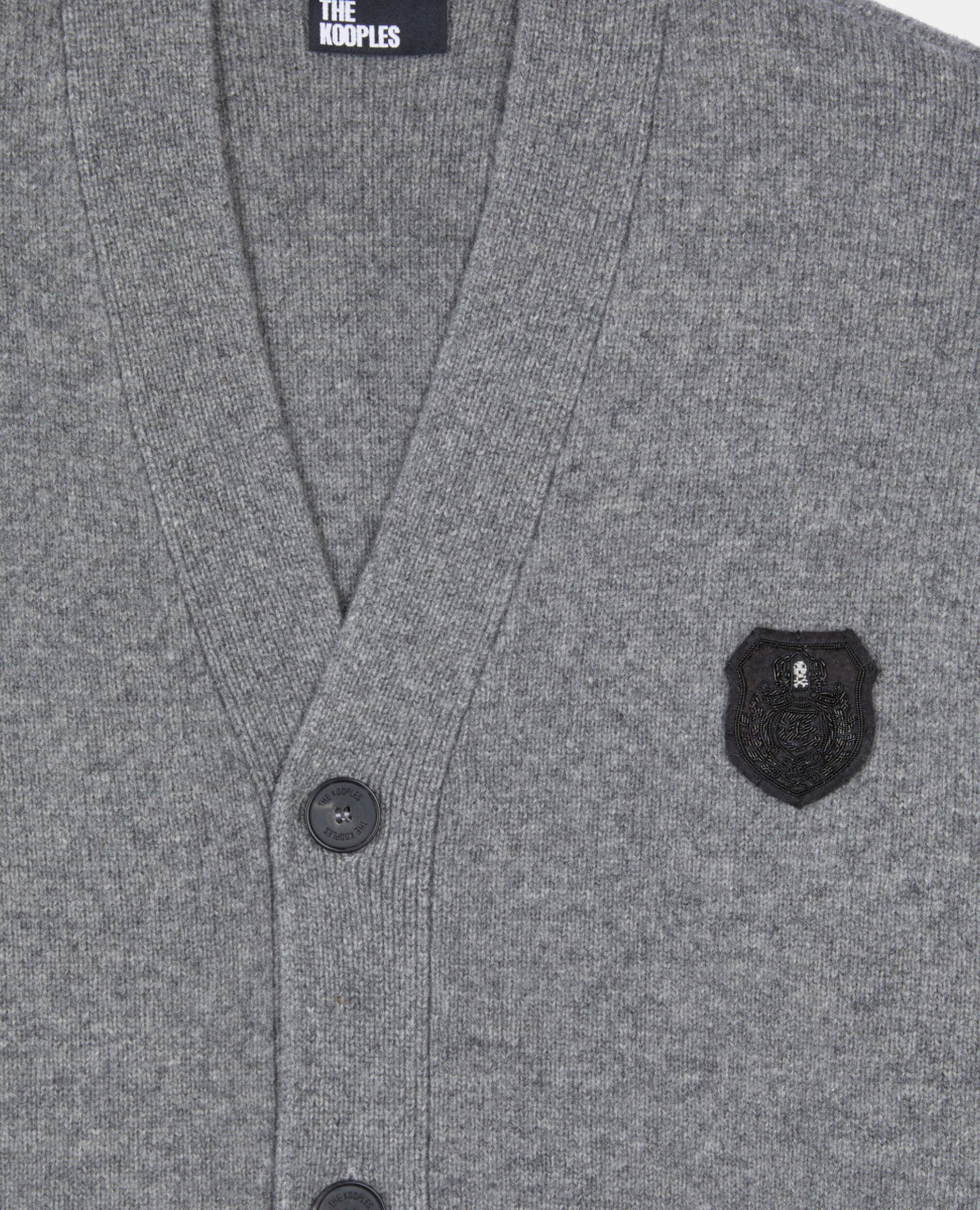 Grey wool cardigan, MIDDLE GREY MEL, hi-res image number null
