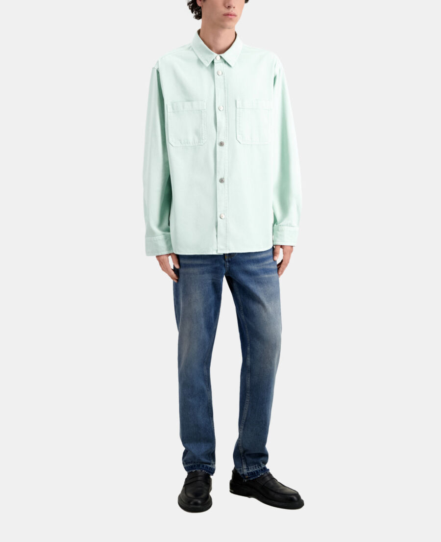 green denim overshirt