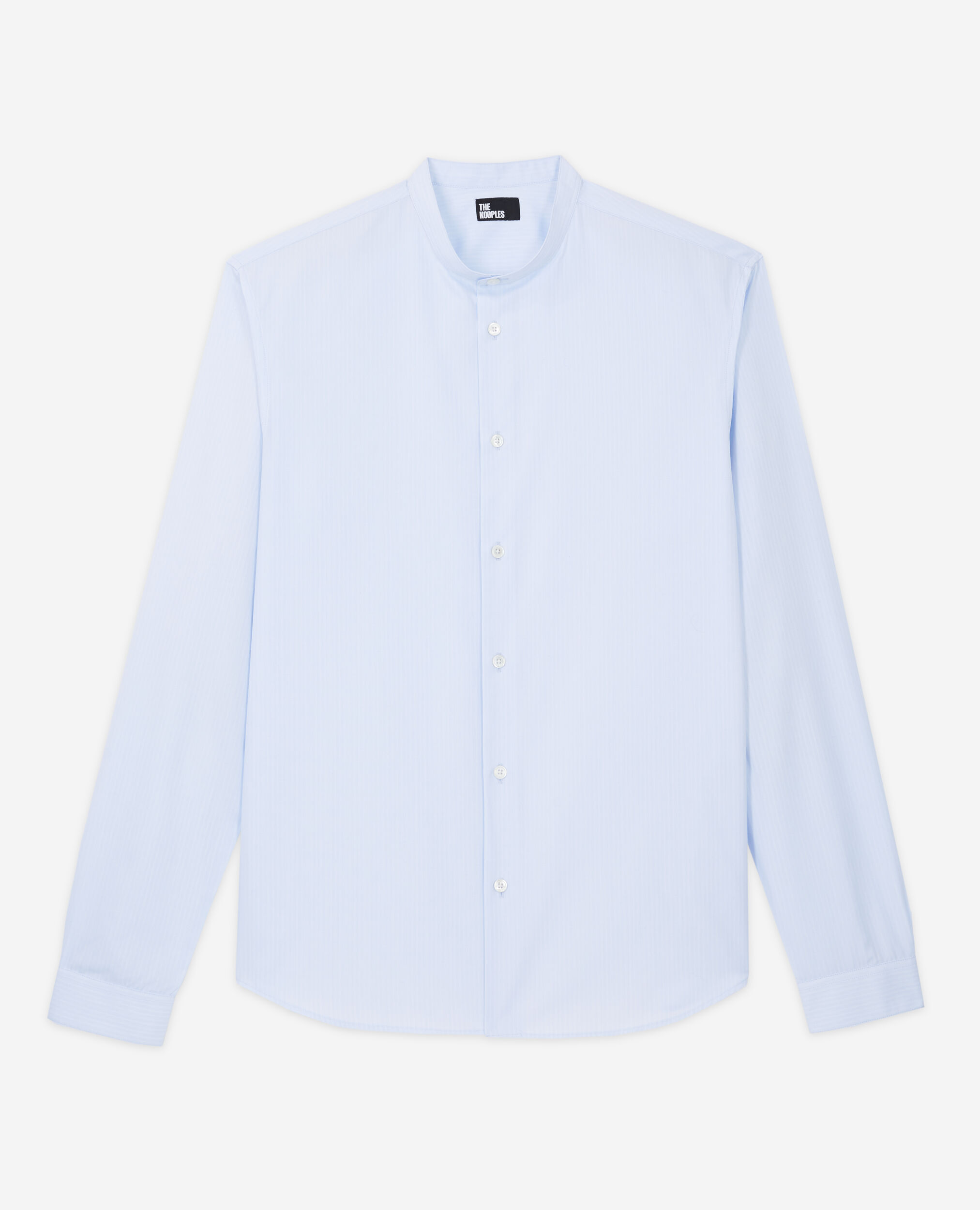 Blue officer collar shirt, BLUE / ECRU, hi-res image number null