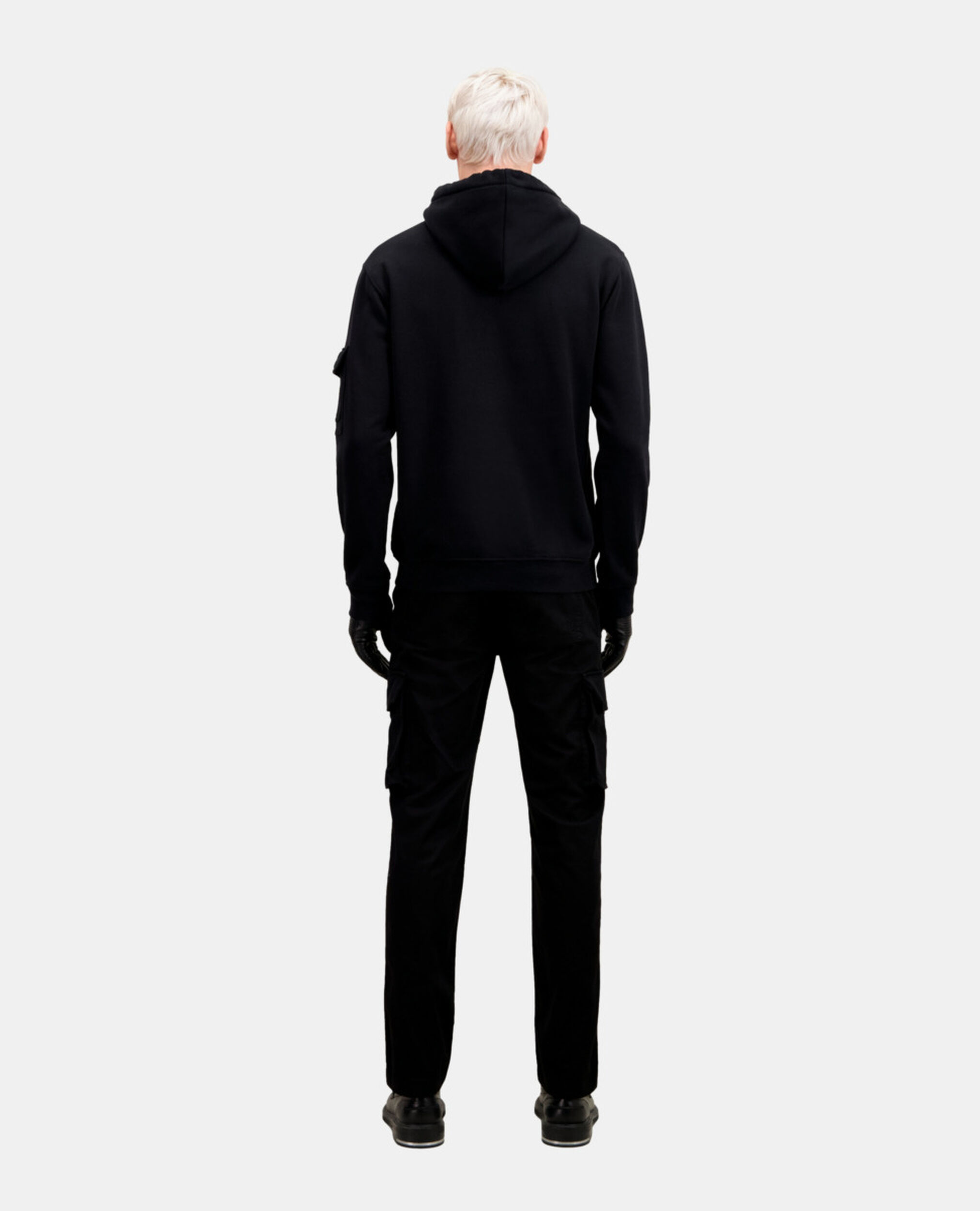 Sweatshirt à capuche noir avec logo, BLACK, hi-res image number null