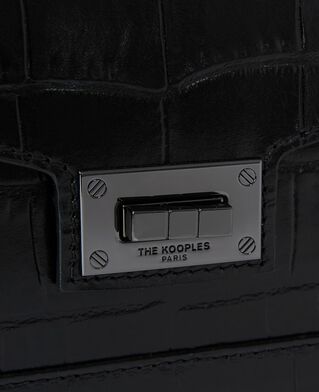 The Kooples WOMEN BLACK emily small crocodile-effect bag in black leather