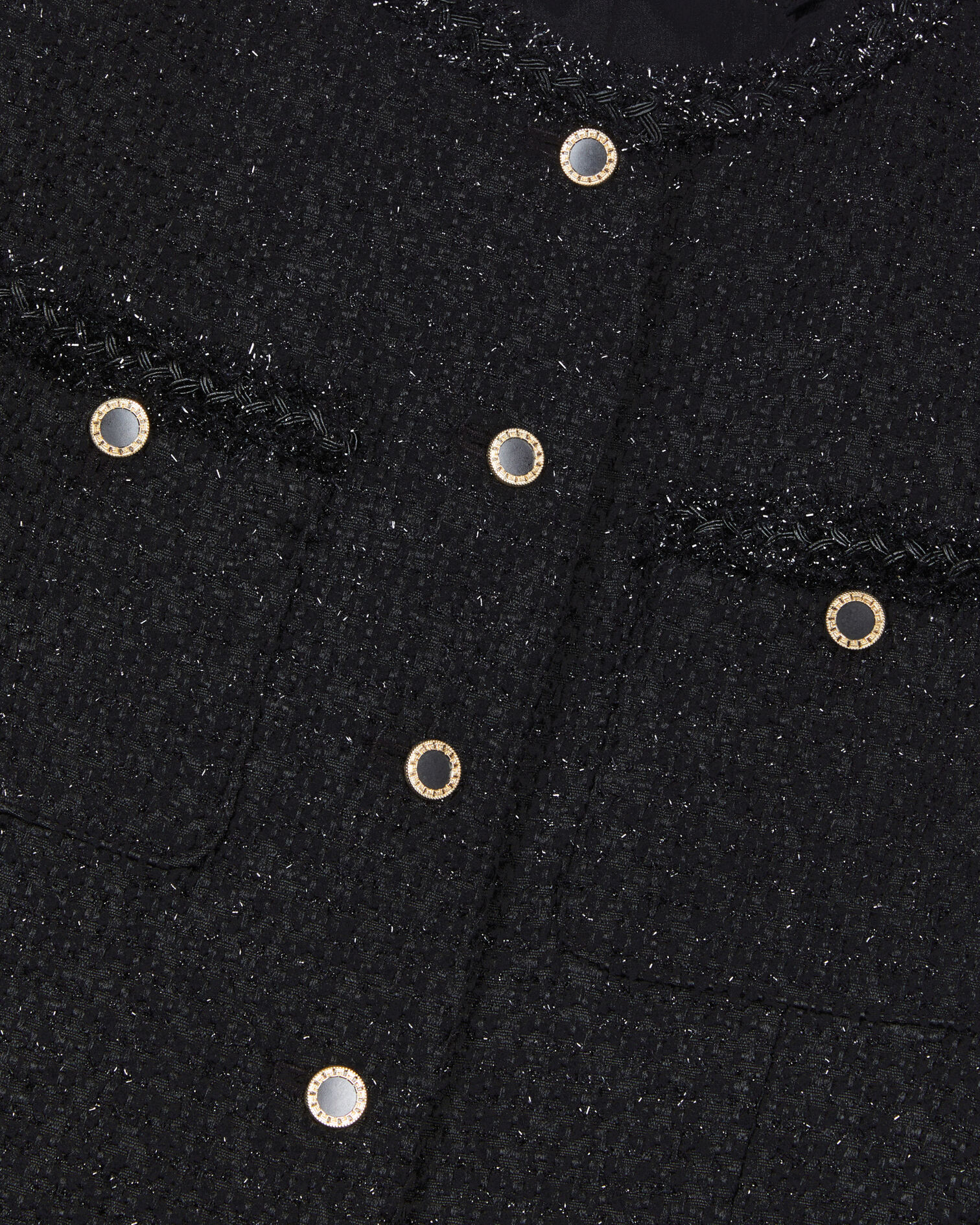 Short black tweed dress, BLACK, hi-res image number null