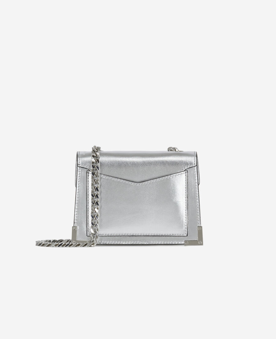 nano emily bag in silver leather