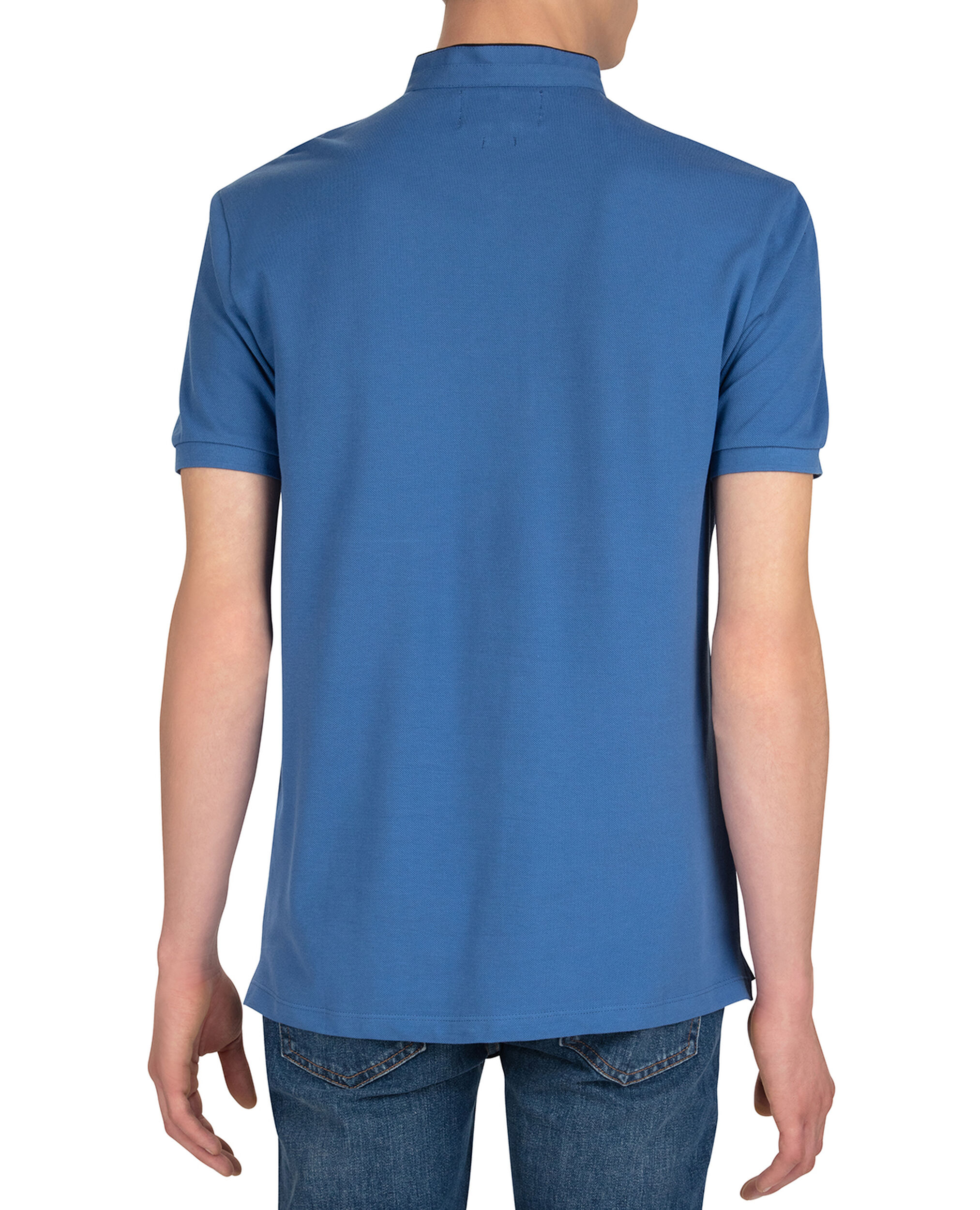 Blue polo shirt, AZUR / BLACK NAVY, hi-res image number null