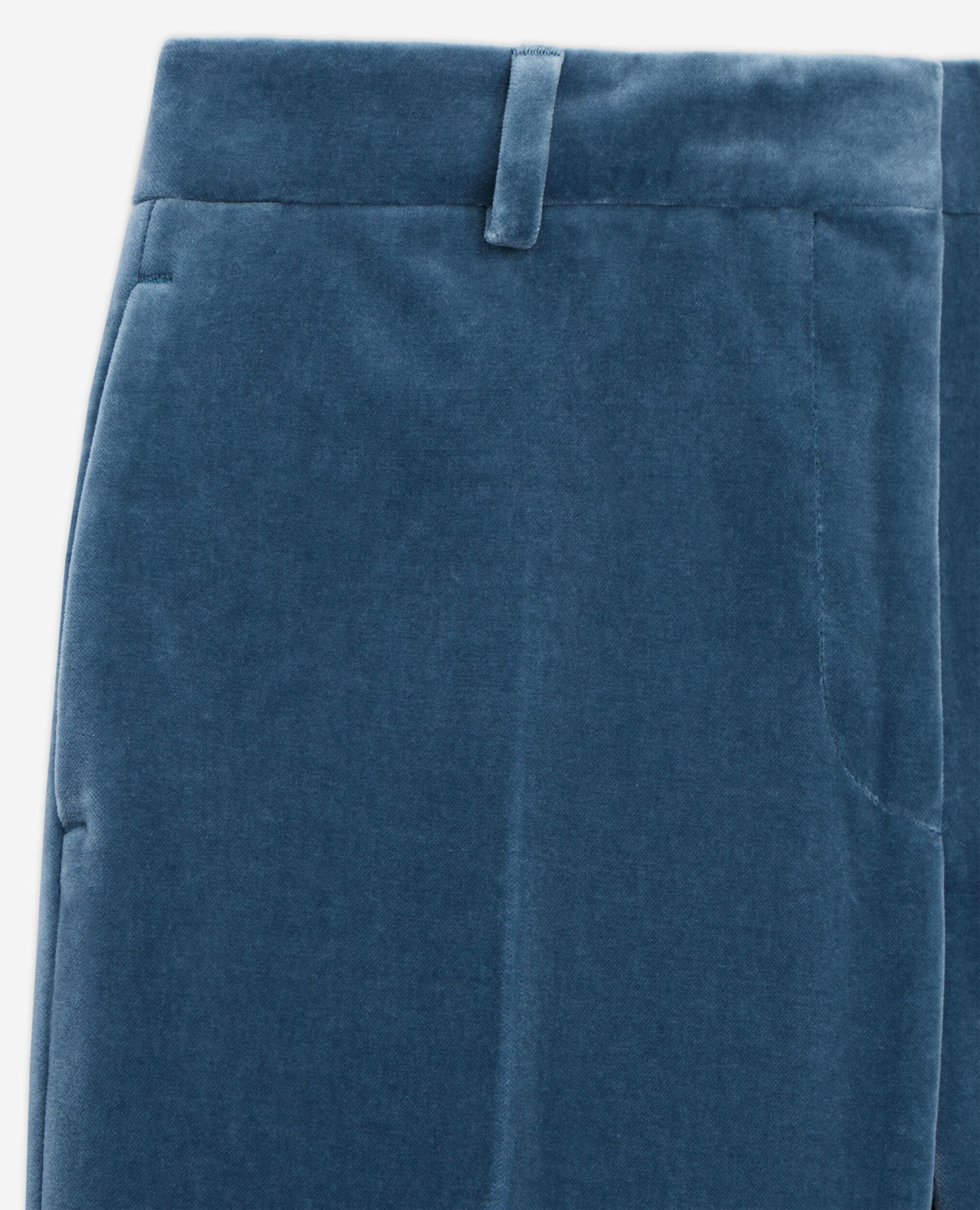 Blue velvet suit trousers, BLUE PETROL, hi-res image number null