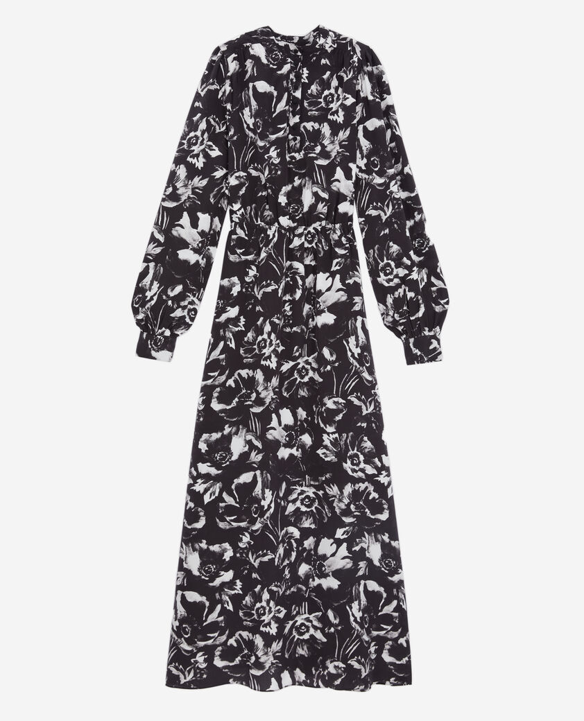 The Kooples FEMME BLACK WHITE robe longue imprimée