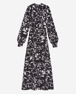 The Kooples FEMME BLACK WHITE robe longue imprimée