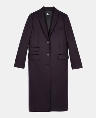 The Kooples FEMME NAVY manteau long en laine mélangée bleu marine