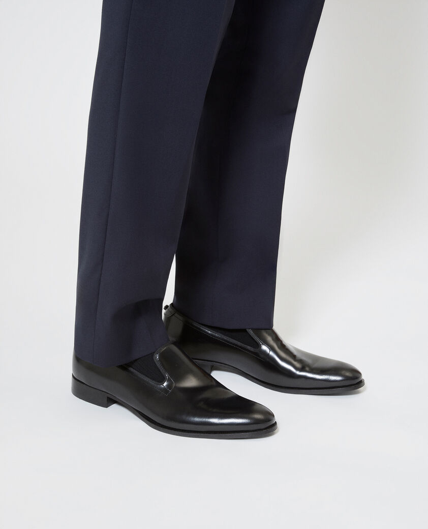 The Kooples HOMME BLACK mocassins en cuir brillant noirs