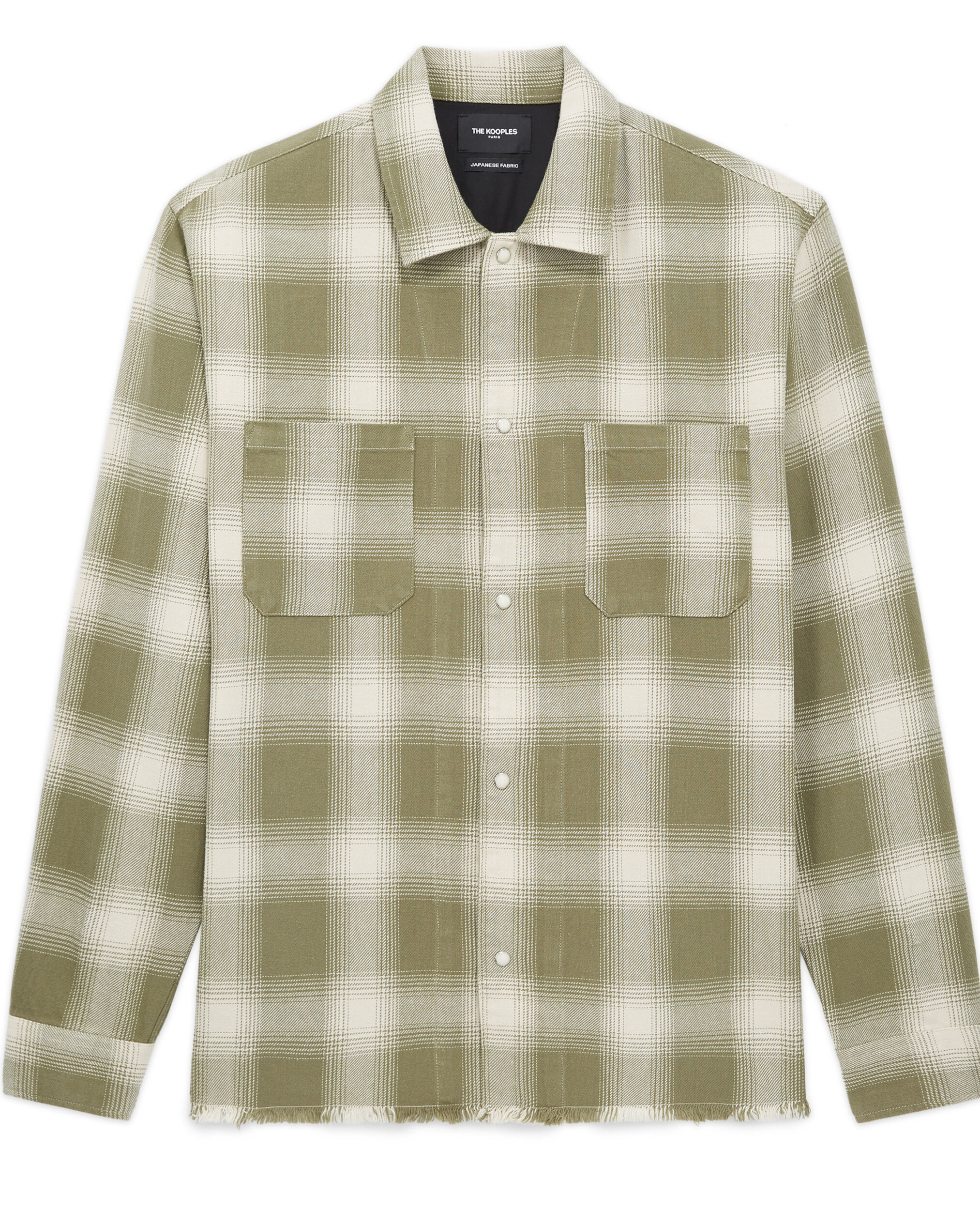 Men’s khaki and ecru check shirt, ECRU / KAKI, hi-res image number null