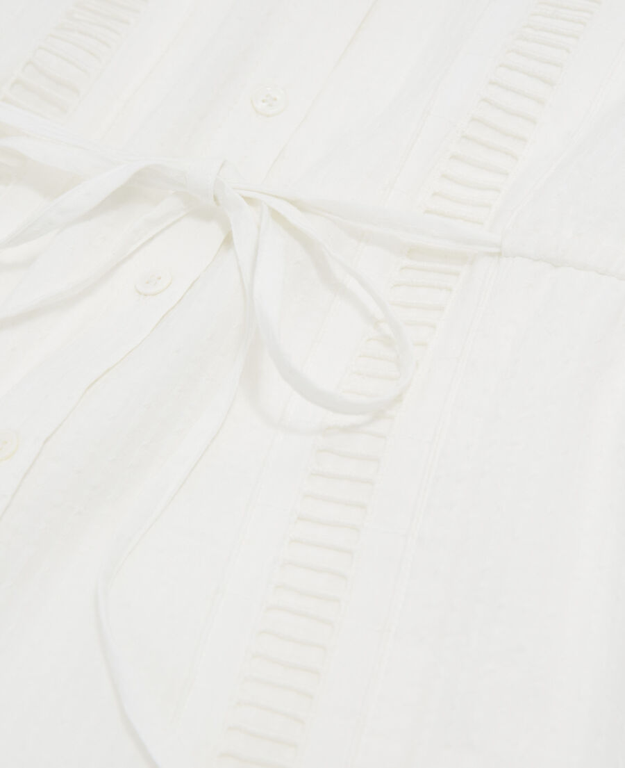 short white light dress with embroidery