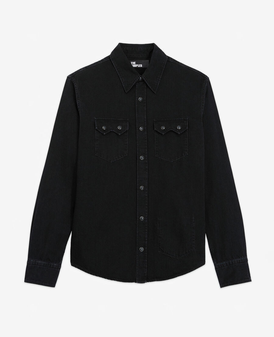 black denim shirt