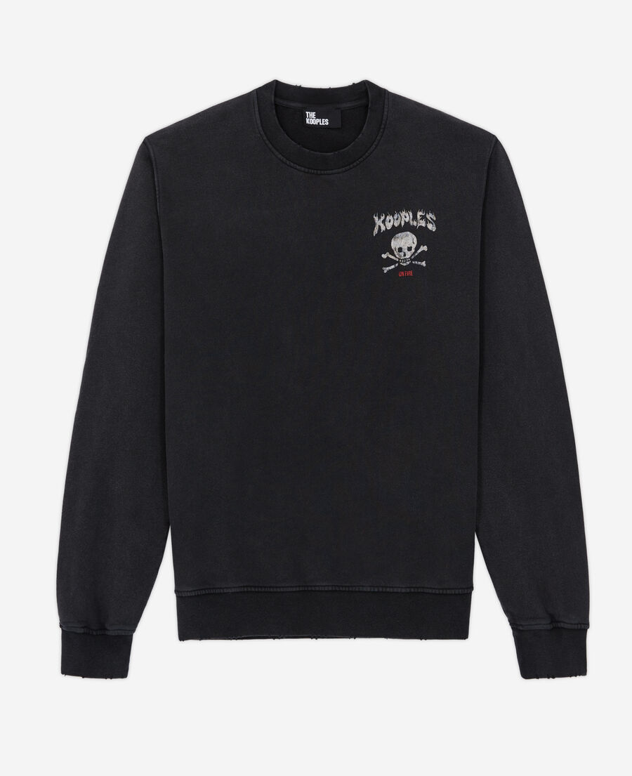 black screen print sweatshirt