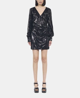 The Kooples FEMME BLACK robe à sequins courte noire