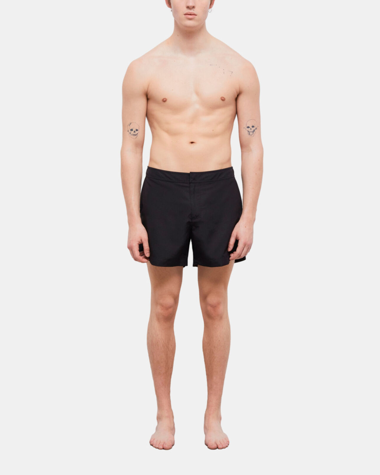 The Kooples HERREN BLACK schwarze badeshorts mit logo