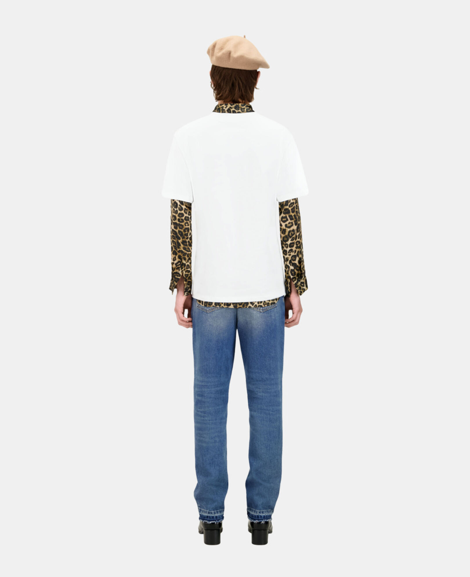 The Kooples MEN WHITE white t-shirt with camo heart serigraphy