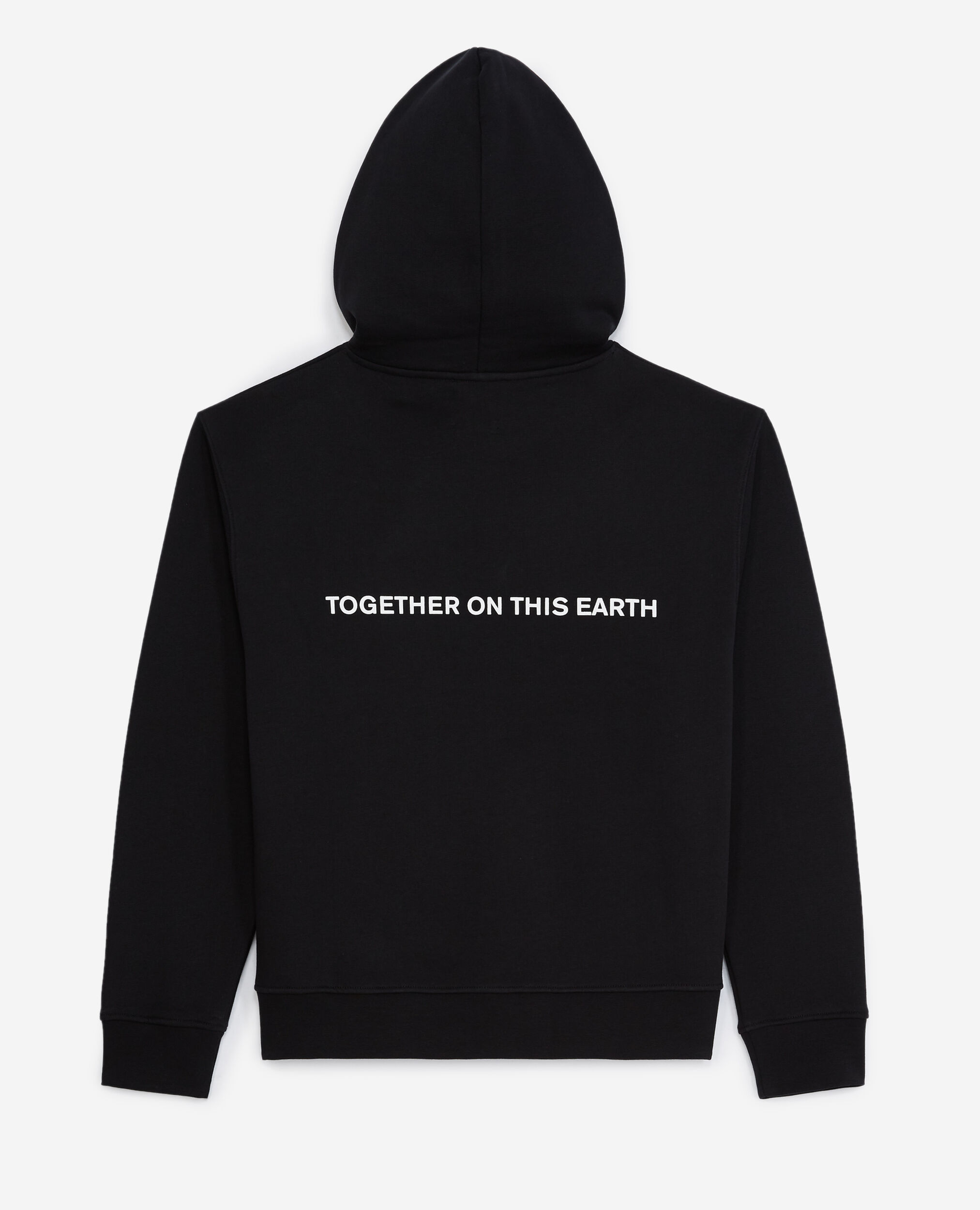 Schwarzes Kapuzensweatshirt mit Planetenlogo, BLACK, hi-res image number null