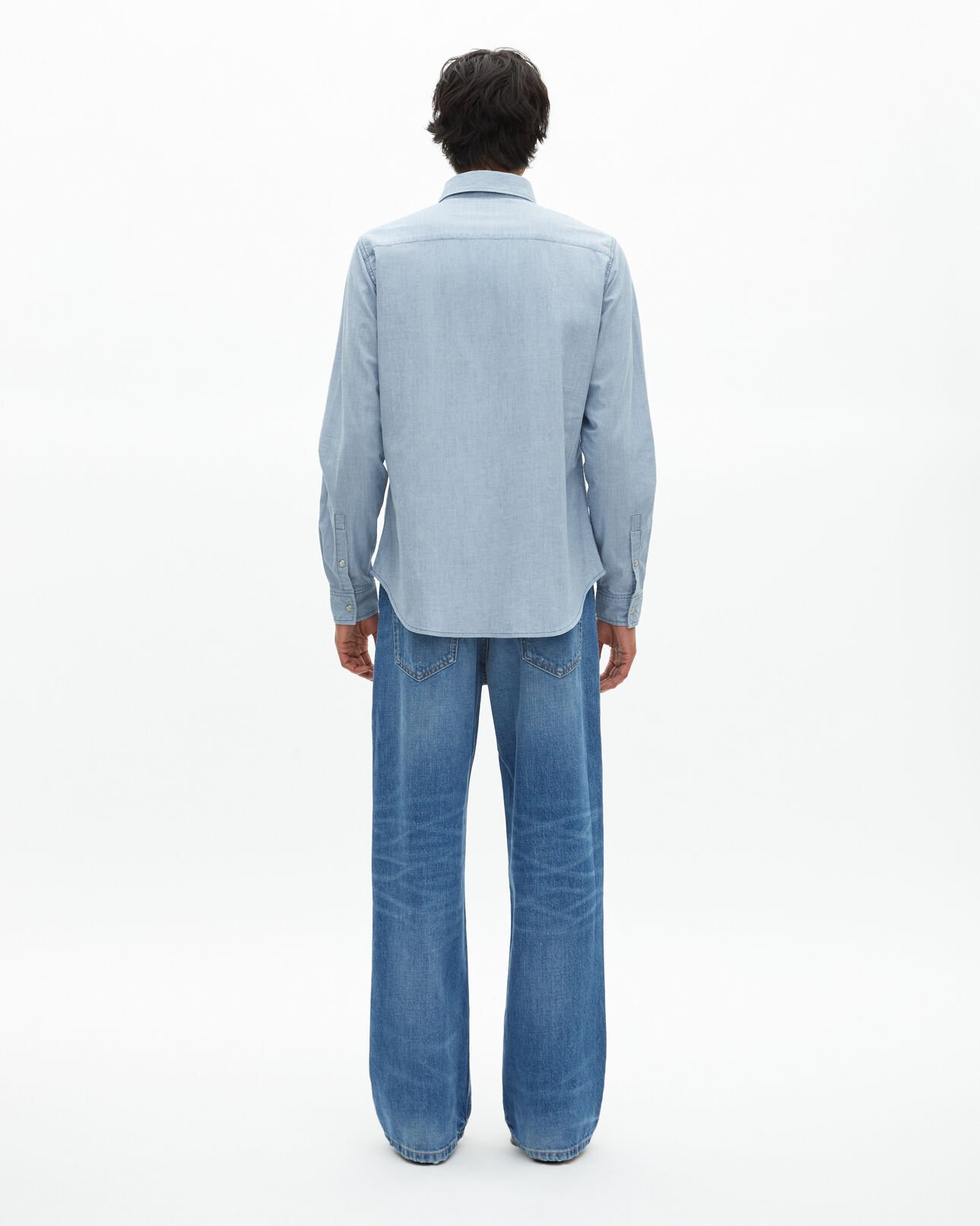 The Kooples H BABY BLUE light blue denim shirt