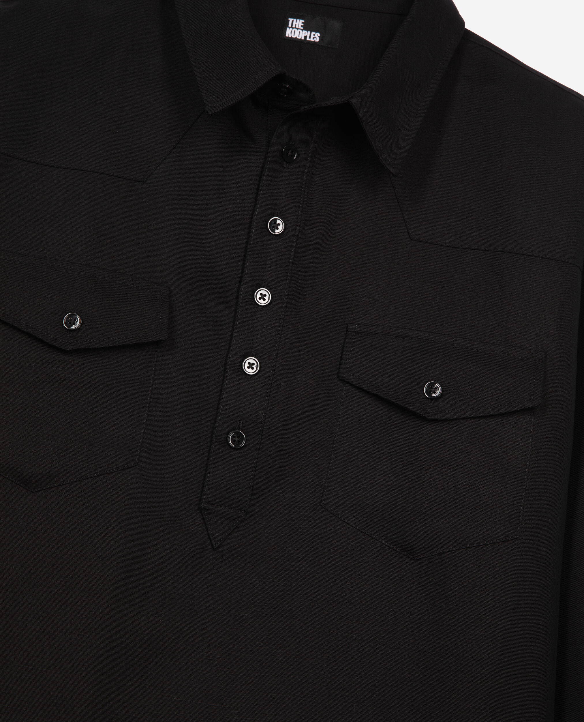 Chemise style polo noire, BLACK, hi-res image number null