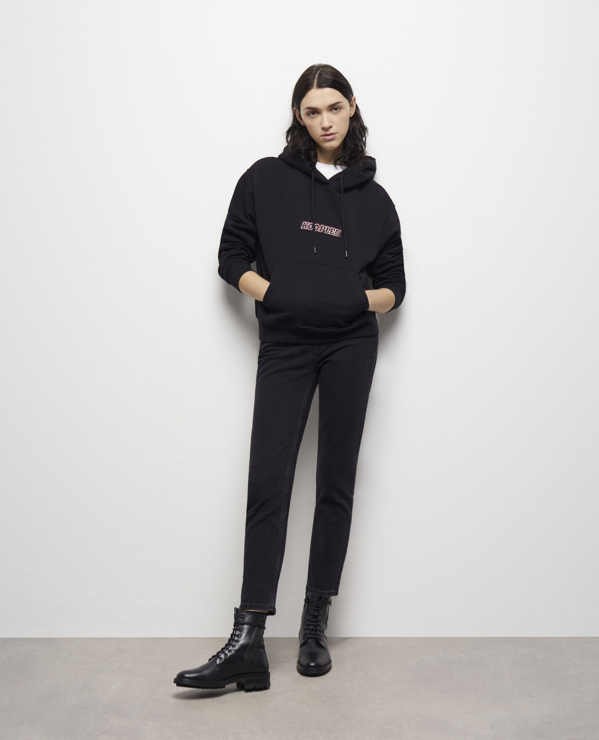 Black cotton sweatshirt clearance