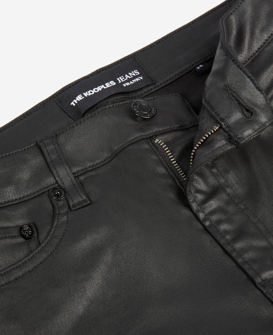 The Kooples DAMEN BLACK schwarze slim-jeans in lederoptik