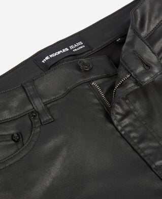 The Kooples DAMEN BLACK schwarze slim-jeans in lederoptik