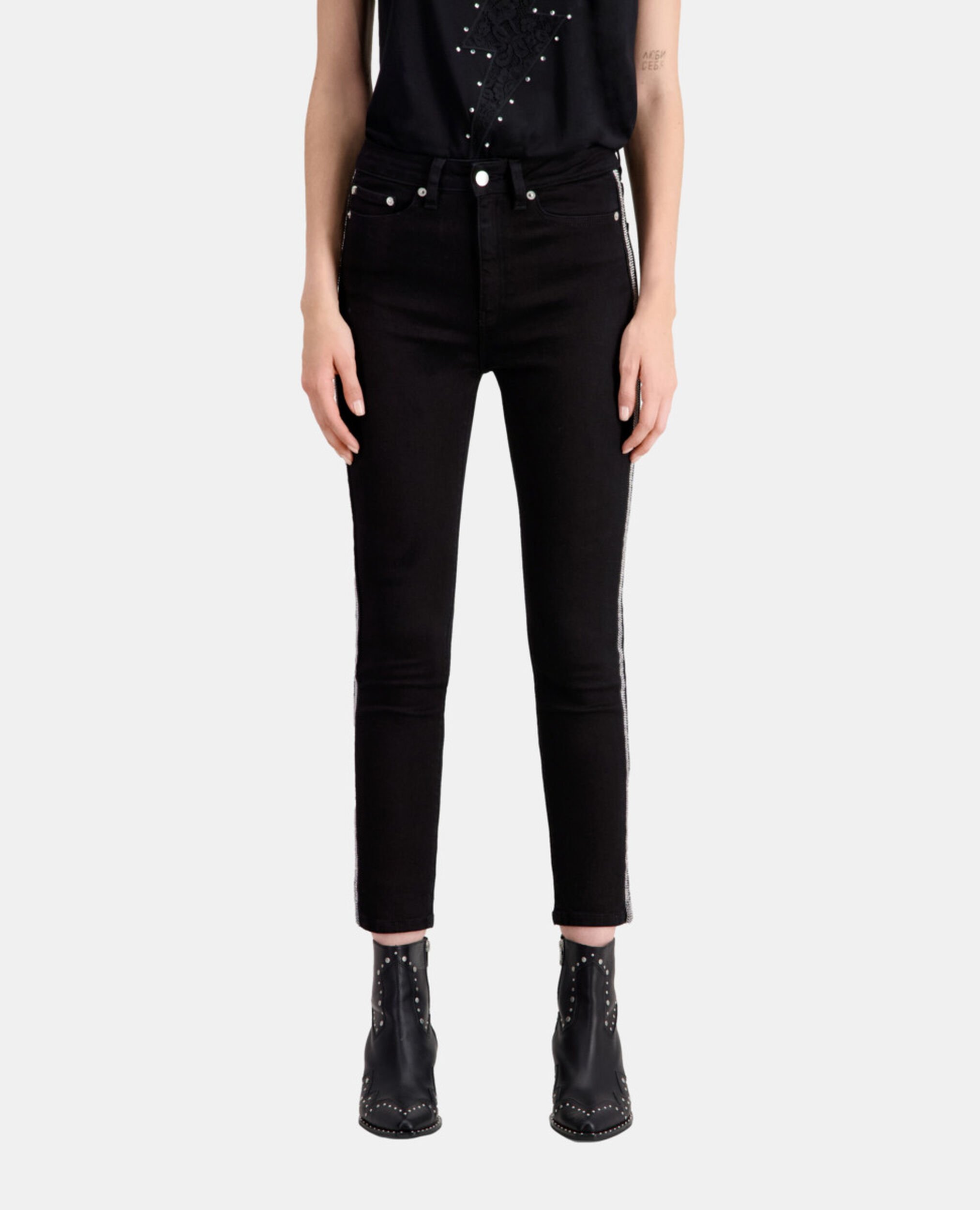 Vaqueros slim negros cadenas, BLACK WASHED, hi-res image number null
