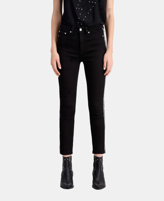 The Kooples MUJER BLACK WASHED vaqueros slim negros cadenas
