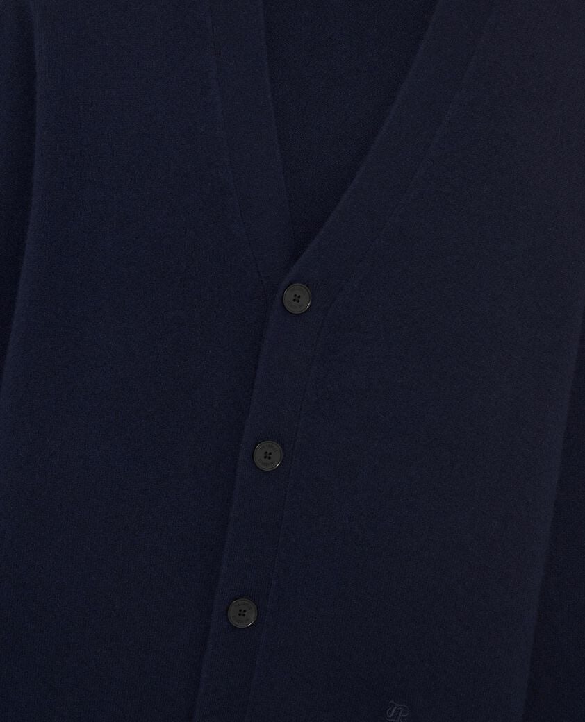 The Kooples HERREN NAVY strickjacke aus kaschmir in marine