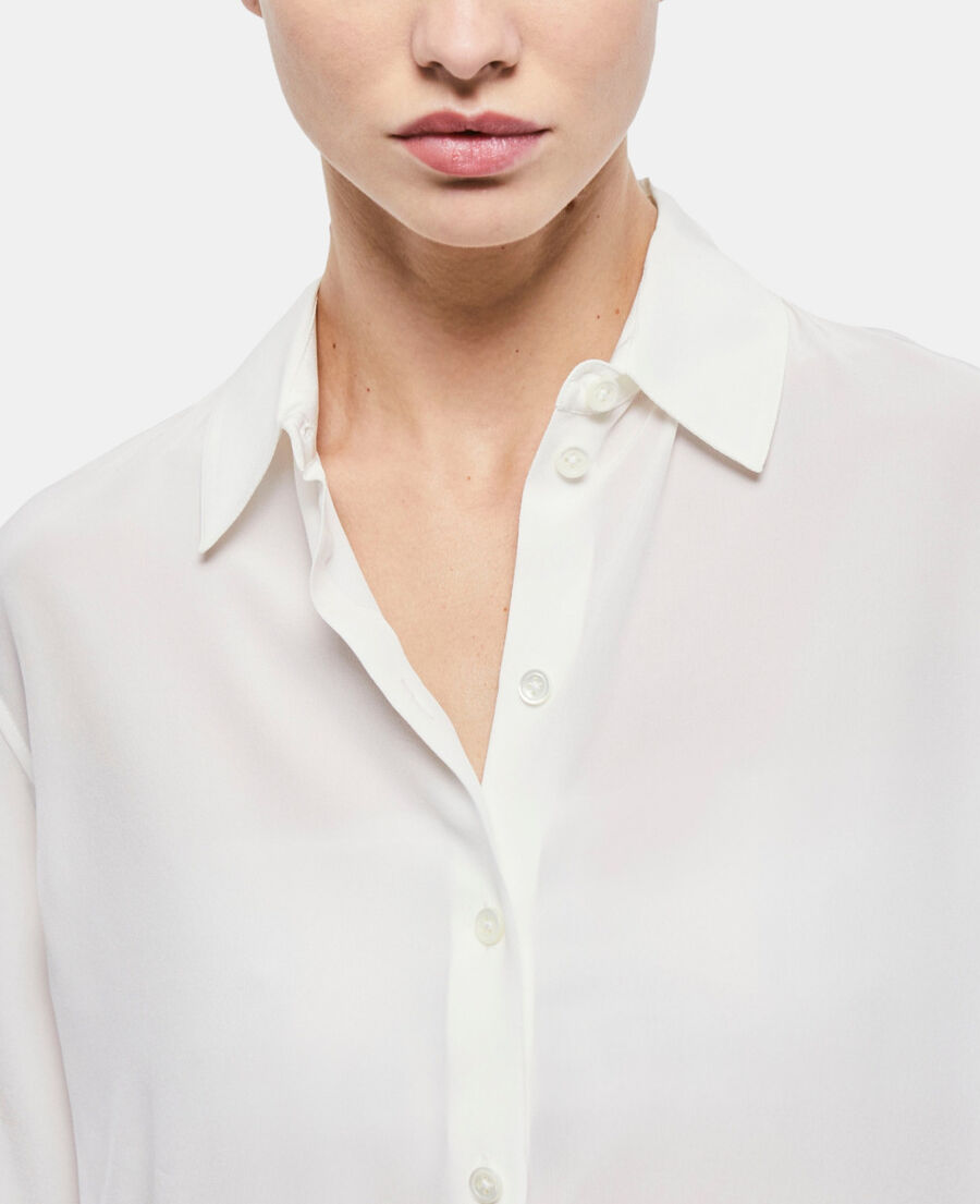 white silk shirt