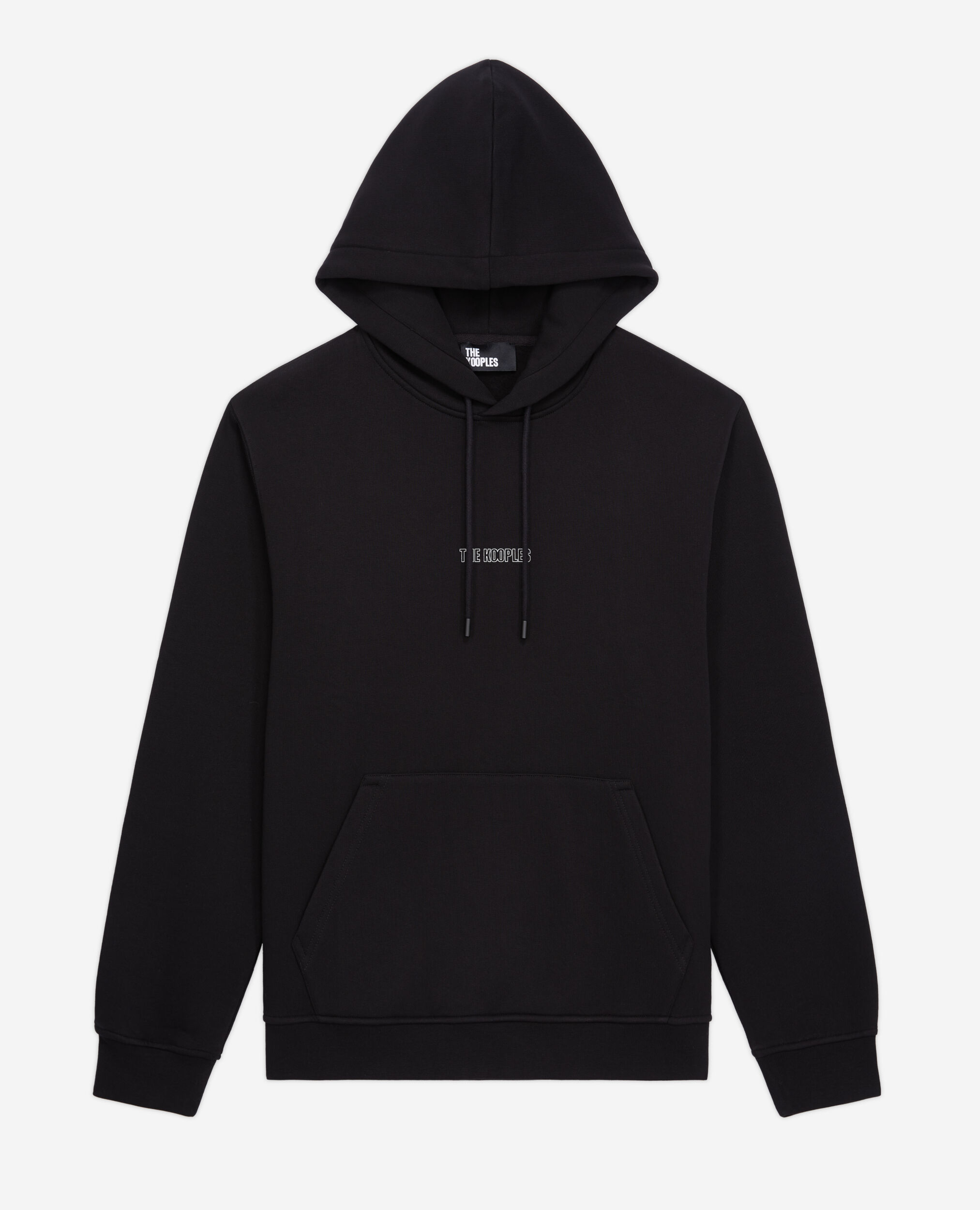 Men's Black hoodie with logo, BLACK, hi-res image number null