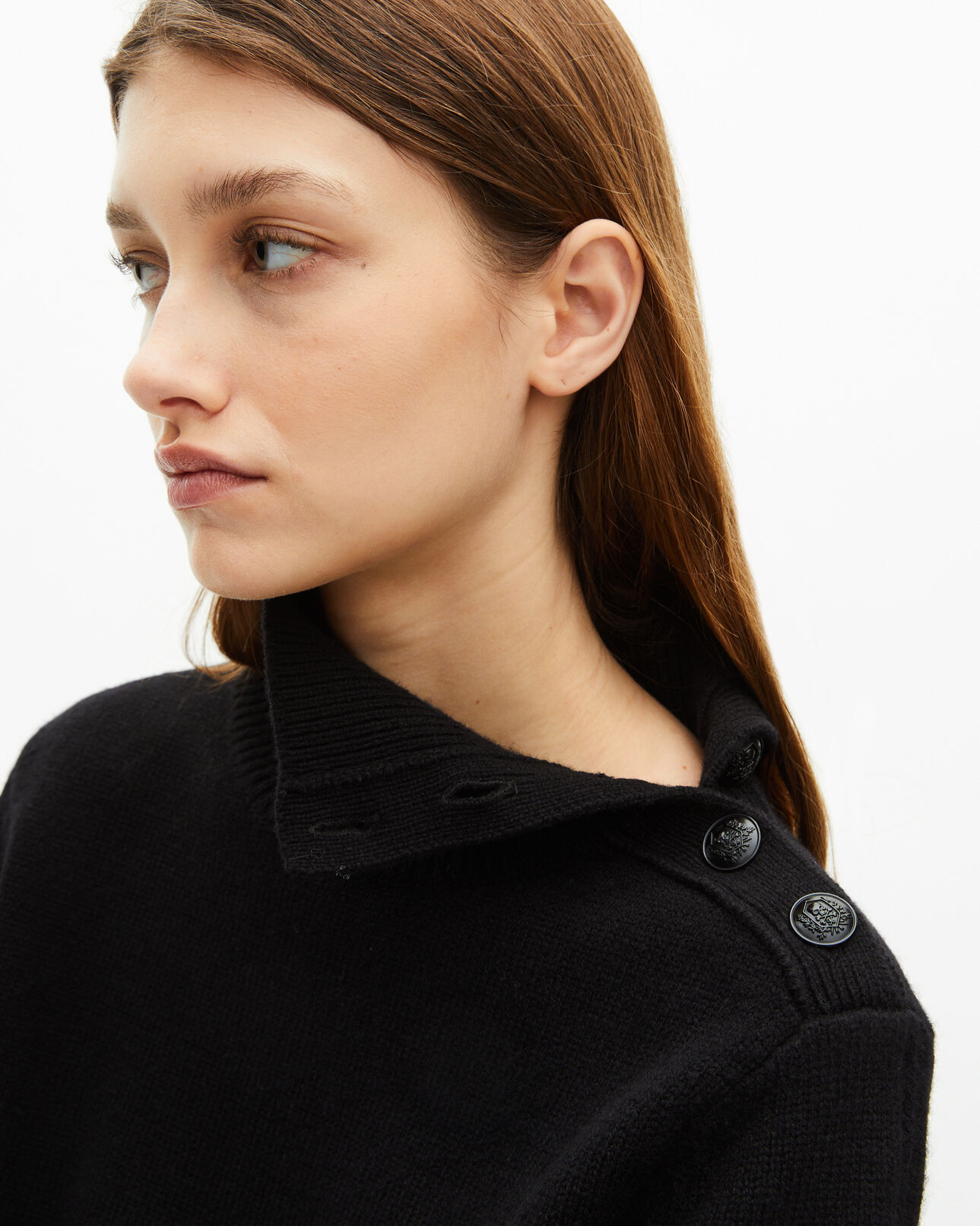 The Kooples FEMME BLACK pull en laine noire