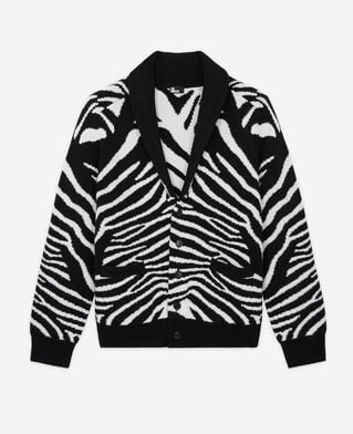 The Kooples HERREN BLACK WHITE wollpullover mit print